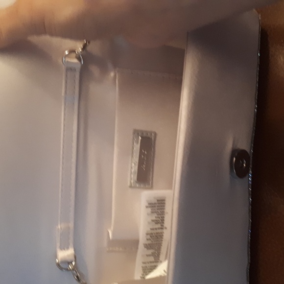 "Aldo" brand silver rhinestone covered purse with detachable chain strap - Picture 4 of 9